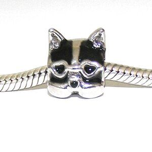 French Bulldog Charm Bead 3D, Fits European Bracelets & Necklaces